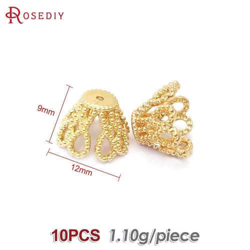 Capuchons De Fleurs En Laiton Pour Documents En Or 18 Carats Pour Femmes, Casquettes À Pampilles, Bijoux À Bricoler Soi-Même, Fournitures Exécutives, Collier, Boucles D'oreilles, Accessoires, Haute Qu