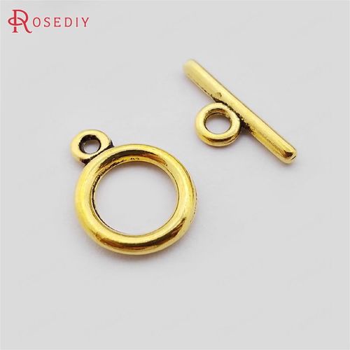 Fermoirs En Alliage De Zinc En Forme De O, 12mm, Couleur Champagne Or, 30 Ensembles, Bracelets, Accessoires, Résultats 27391
