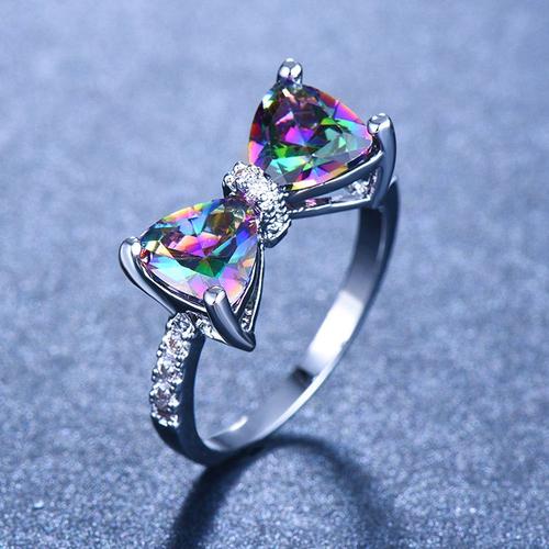 Bagues Arc Multicolores Exquises Pour Femmes, Mariée De Paupières, Cérémonie De Mariage, Bague De Fête, Beau Cadeau, Bijoux Fantaisie