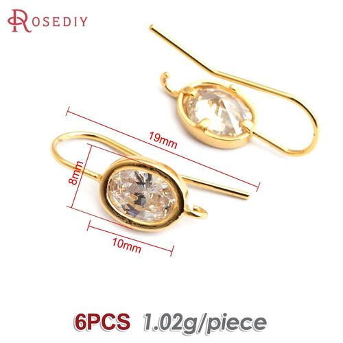 Boucles D'oreilles En Or 18 Carats En Laiton Pour Femme, Forme De Goutte, Rectangle Rond, C¿Ur, Nar, Crochets, Bijoux À Bricoler Soi-Même, Accessoires De Document