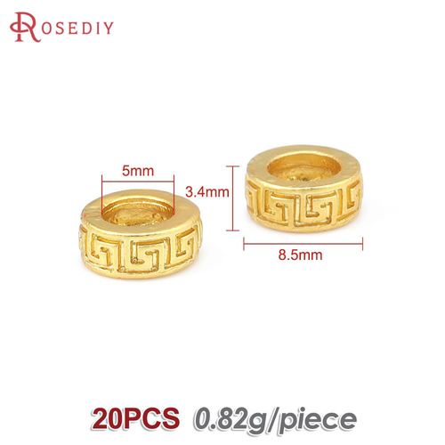 Bracelet En Laiton Doré 18 Carats Pour Femme, Motif Circulaire Rond, Perles À Grand Trou, Bijoux À Bricoler Soi-Même, Accessoires De Bracelet Exécutif