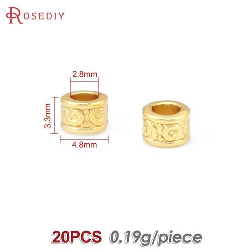 Bracelet En Laiton Doré 18 Carats Pour Femme, Motif Circulaire Rond, Perles À Grand Trou, Bijoux À Bricoler Soi-Même, Accessoires De Bracelet Exécutif