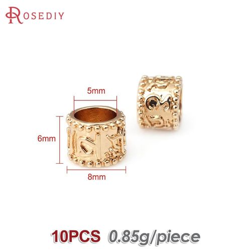 Bracelet En Laiton Doré 18 Carats Pour Femme, Motif Circulaire Rond, Perles À Grand Trou, Bijoux À Bricoler Soi-Même, Accessoires De Bracelet Exécutif