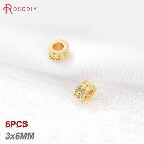 Bracelet En Laiton Doré 18 Carats Pour Femme, Motif Circulaire Rond, Perles À Grand Trou, Bijoux À Bricoler Soi-Même, Accessoires De Bracelet Exécutif