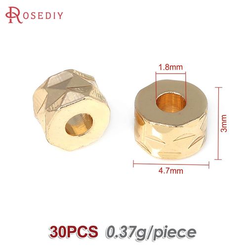 Bracelet En Laiton Doré 18 Carats Pour Femme, Motif Circulaire Rond, Perles À Grand Trou, Bijoux À Bricoler Soi-Même, Accessoires De Bracelet Exécutif
