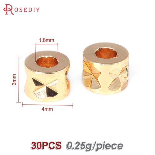 Bracelet En Laiton Doré 18 Carats Pour Femme, Motif Circulaire Rond, Perles À Grand Trou, Bijoux À Bricoler Soi-Même, Accessoires De Bracelet Exécutif