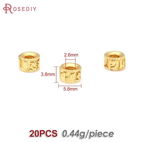 Bracelet En Laiton Doré 18 Carats Pour Femme, Motif Circulaire Rond, Perles À Grand Trou, Bijoux À Bricoler Soi-Même, Accessoires De Bracelet Exécutif
