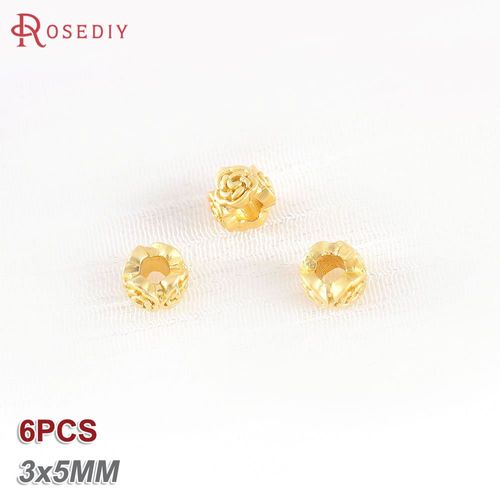 Bracelet En Laiton Doré 18 Carats Pour Femme, Motif Circulaire Rond, Perles À Grand Trou, Bijoux À Bricoler Soi-Même, Accessoires De Bracelet Exécutif
