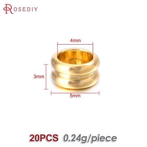 Bracelet En Laiton Doré 18 Carats Pour Femme, Motif Circulaire Rond, Perles À Grand Trou, Bijoux À Bricoler Soi-Même, Accessoires De Bracelet Exécutif