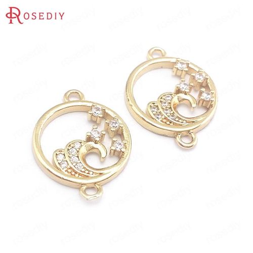 Pendentifs En Laiton Et Zircon Couleur Champagne Or De Haute Qualité, Breloque De Forme Géométrique À 2 Trous Pour La Fabrication De Bijoux, Résultats De Bricolage