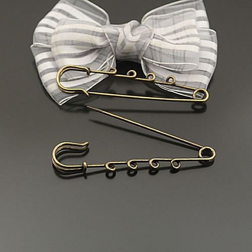 Base De Broche En Fer Imitation Rhodium, Épaisseur: 35963 Mm, 75x17mm, Broches 4 Et 5 Trous De Suspension Pour Bijoux, 10 Pièces, 1.5