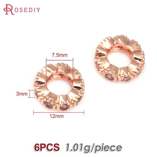 Perles Rondes En Laiton Et Zcomprenes, 4mm, 6mm, 8mm, 10mm, 12mm, À Grands Trous, Perles D'espacement, Bracelets, Bijoux, Accessoires De Bricolage