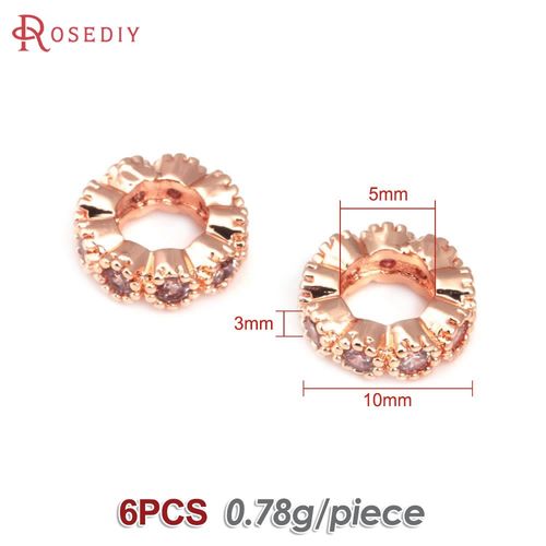 Perles Rondes En Laiton Et Zcomprenes, 4mm, 6mm, 8mm, 10mm, 12mm, À Grands Trous, Perles D'espacement, Bracelets, Bijoux, Accessoires De Bricolage