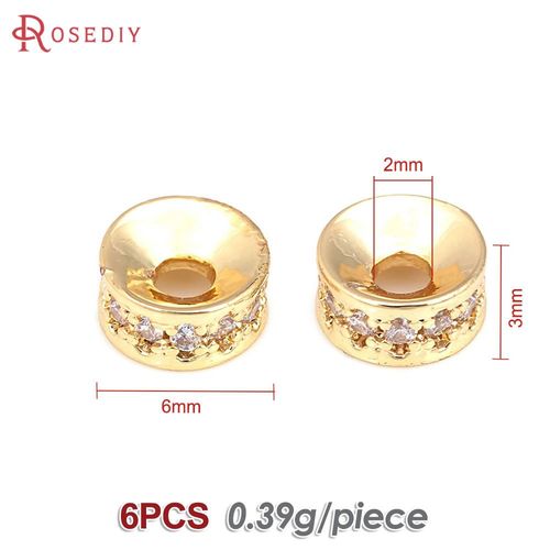 Perles Rondes En Laiton Et Zcomprenes, 4mm, 6mm, 8mm, 10mm, 12mm, À Grands Trous, Perles D'espacement, Bracelets, Bijoux, Accessoires De Bricolage