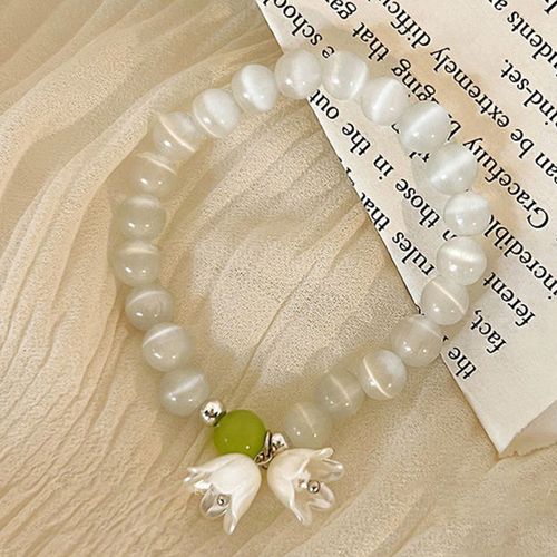 Bracelet Perlé Fleur De Muguet Vintage Pour Femme, Doux Ins, Opale Douce, Bijoux De Fête, Accessoires Cadeaux