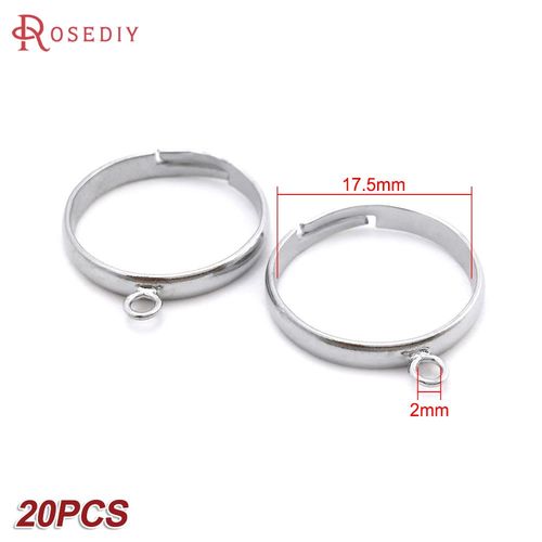 Bagues De Base En Laiton De Couleur Or 24k Ou Rhodium Avec Un Trou, Accessoires Pour La Fabrication De Bijoux, Fournitures De Bricolage