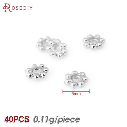 40 Pièces 4mm 5mm 6mm 7mm Haute Qualité Champagne 24k Couleur Or Plaqué Laiton Bracelets Fleur Entretoise Perles Diy Bijoux Accessoires