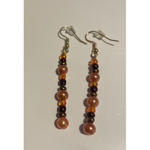 Boucles D¿Oreilles Orange & Brun
