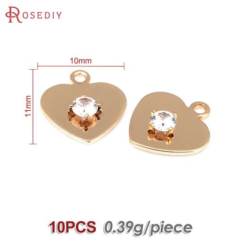 Boucles D'oreilles En Or 18 Carats Pour Femmes, Pendentifs En Laiton, Fleur, C¿Ur, Étoile, Couronne, Bijoux À Bricoler Soi-Même, Accessoires Exécutifs, Document, 10 Pièces