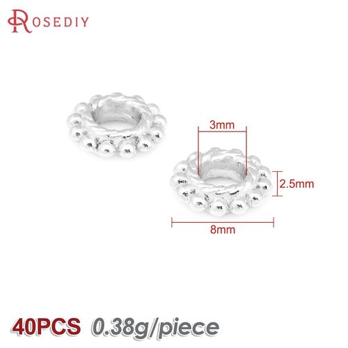 40 Pièces 4mm 5mm 6mm 7mm Haute Qualité Champagne 24k Couleur Or Plaqué Laiton Bracelets Fleur Entretoise Perles Diy Bijoux Accessoires