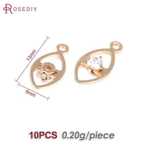 Boucles D'oreilles En Or 18 Carats Pour Femmes, Pendentifs En Laiton, Fleur, C¿Ur, Étoile, Couronne, Bijoux À Bricoler Soi-Même, Accessoires Exécutifs, Document, 10 Pièces