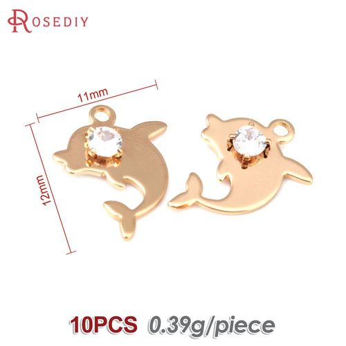 Boucles D'oreilles En Or 18 Carats Pour Femmes, Pendentifs En Laiton, Fleur, C¿Ur, Étoile, Couronne, Bijoux À Bricoler Soi-Même, Accessoires Exécutifs, Document, 10 Pièces