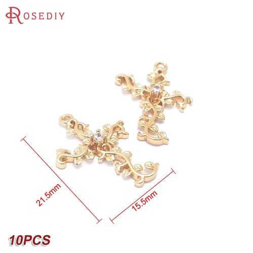 Pendentifs Croix En Laiton Couleur Or 24k, Bijoux, Colliers, Fournitures, Résultats, Boucles D'oreilles, Accessoires, Vente En Gros