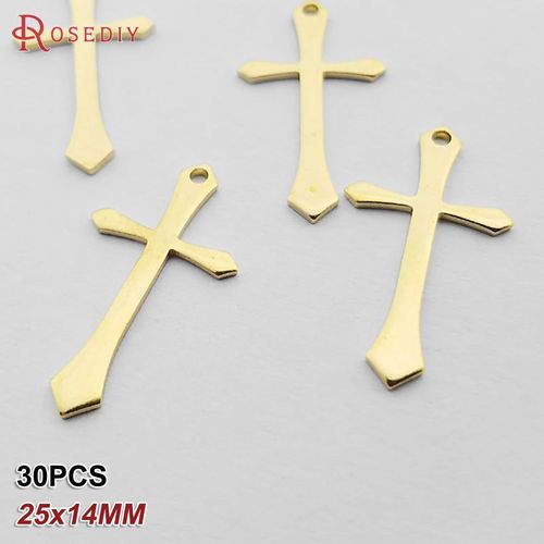 Pendentifs Croix En Laiton Couleur Or 24k, Bijoux, Colliers, Fournitures, Résultats, Boucles D'oreilles, Accessoires, Vente En Gros