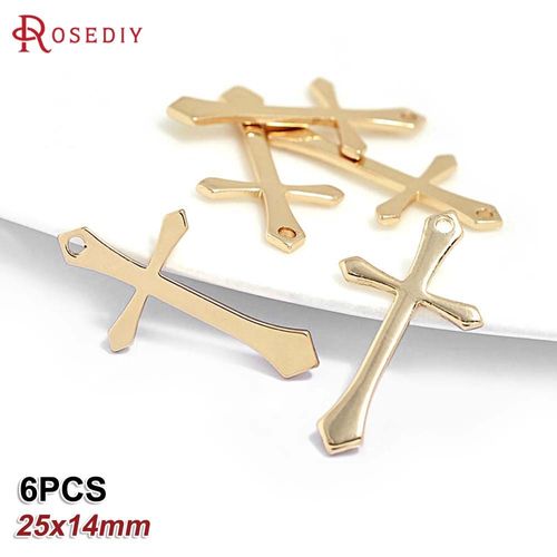 Pendentifs Croix En Laiton Couleur Or 24k, Bijoux, Colliers, Fournitures, Résultats, Boucles D'oreilles, Accessoires, Vente En Gros