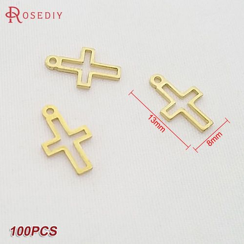 Pendentifs Croix En Laiton Couleur Or 24k, Bijoux, Colliers, Fournitures, Résultats, Boucles D'oreilles, Accessoires, Vente En Gros