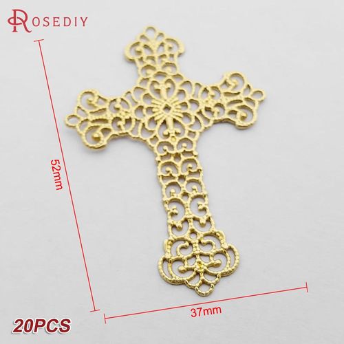 Pendentifs Croix En Laiton Couleur Or 24k, Bijoux, Colliers, Fournitures, Résultats, Boucles D'oreilles, Accessoires, Vente En Gros