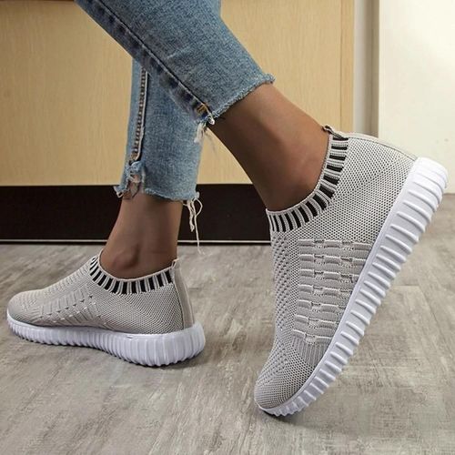 Chaussures De Course Femme Grande Taille-Gris Wild Sports Leisure Sneakers Gris,43