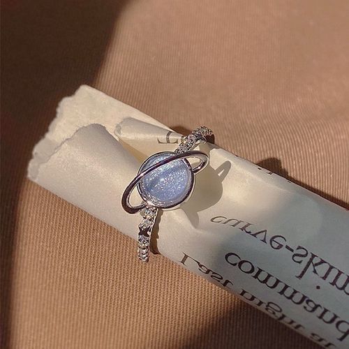Bague Planète En Cristal Bleu Coréen Pour Femme, Réplique Moonlight, Mode Y2k, Bijoux Brillants, Cadeau De Fête D'anniversaire, Accessoires