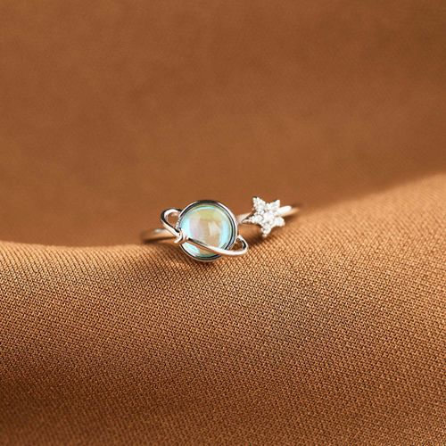Bague Planète En Cristal Bleu Coréen Pour Femme, Réplique Moonlight, Mode Y2k, Bijoux Brillants, Cadeau De Fête D'anniversaire, Accessoires