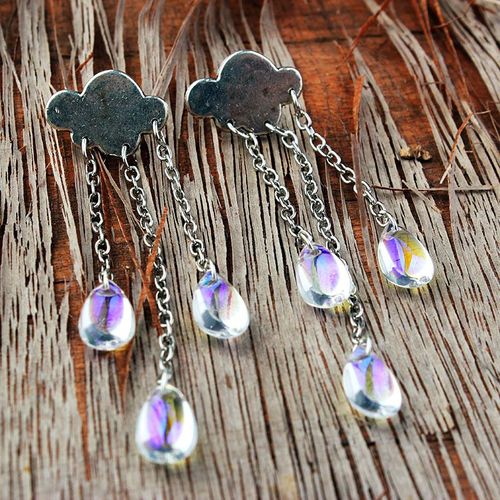 Boucles D'oreilles Nuage De Pluie Blanc Exquis Pour Hommes Et Femmes, Gouttes D'oreille En Cristal Transparent, Fête De Mariage, Cadeaux De Vacances, Bijoux 03