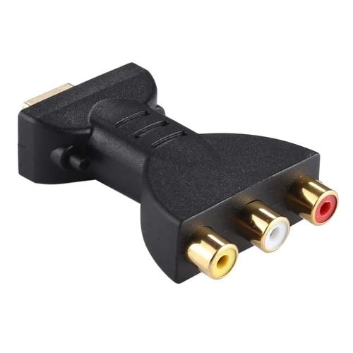 Adaptateur HDMI vers RCA-Convertisseur AV mâle plaqué or pour DVD/Projecteur