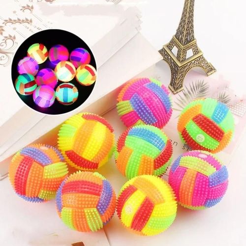 Balles De Massage Rebondissantes Lumineuses De Volley-Ball-10 Pièces,6,5 Cm De Diamètre,Couleurs Aléatoires