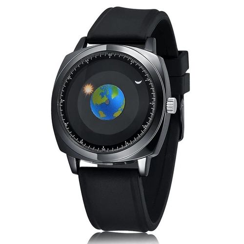 Montre À Bracelet En Silicone Motif Terre Pour Homme-Étanche My-1704 By