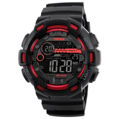 Montre De Sport Numérique Étanche Pour Homme-Rouge,Skmei 1243 Rouge