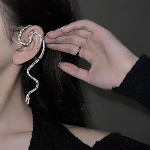 Clips D'oreille Serpent En Zircone Unique, Avec Une Sensation Premium, Clips D'oreille Personnalisés, Sans Piercing, Pour Cadeaux De Fête, Bijoux