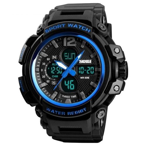 Montre De Sport Numérique Étanche Pour Homme-Skmei 1343,Bleu Et Noir Bleu Noir
