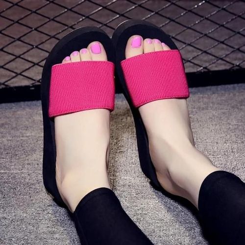 Sandales Pantoufles À Talons Hauts Pour Femmes-Chaussures De Plage D'été Antidérapantes,Taille 40 Rouge Rouge,40