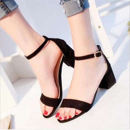 Sandales À Bout Ouvert Pour Femmes-Été Noir Design,Taille 34-Noir,34