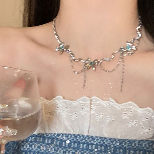Collier Papillon En Diamant Exquis Pour Femme, Breloque, Kchain De La Raq De Rotterdam, Ixd'anniversaire, Cadeau De Bijoux Pour Travailleurs De Mariage