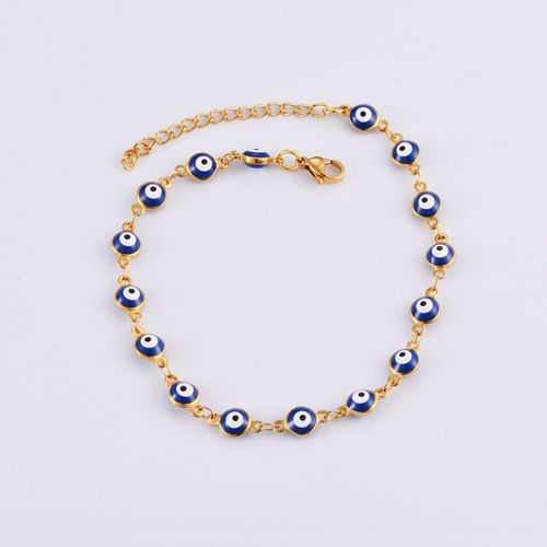 Bracelets En Acier Inoxydable Pour Femme, Mauvais ¿Il Bleu Et Rouge, Perle Émaillée, Bijoux Turcs Porte-Bonheur, Cadeaux