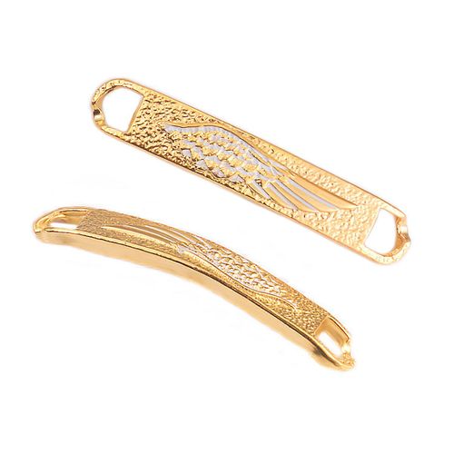 Connecteur En Acier Inoxydable Pour Bracelets À Bricoler Soi-Même, Barre De Courbure En Émail Noir Et Blanc Avec Aile, Bijoux De Direction, Accessoires De Recherche, 5 Pièces Par Lot