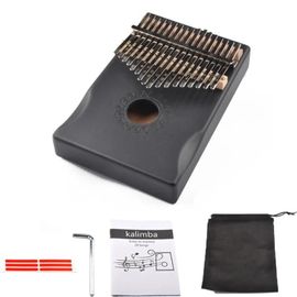 Kalimba Thumb Piano-Piano À Doigts Pour Débutant 17 Tons,Kit Noir