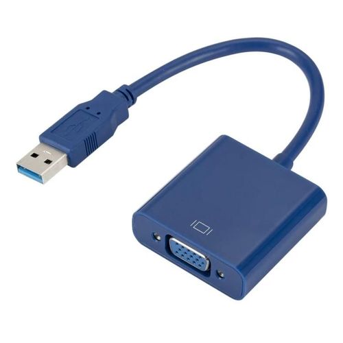 Câble convertisseur de carte graphique externe-USB 3.0 vers VGA,résolution 720P,bleu