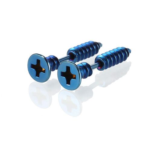 Boucles D'oreilles Punk Colorées En Acier Inoxydable Pour Femme Et Homme, Bijoux De Piercing, Helix, Or, Noir, 1 Paire