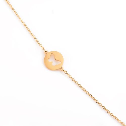 Bracelet En Acier Inoxydable Pour Femme, Pendentif En Forme De C¿Ur, Amour, Papillon, Bijoux De Ix, Accessoires, Cadeaux Avec Extension De 5cm
